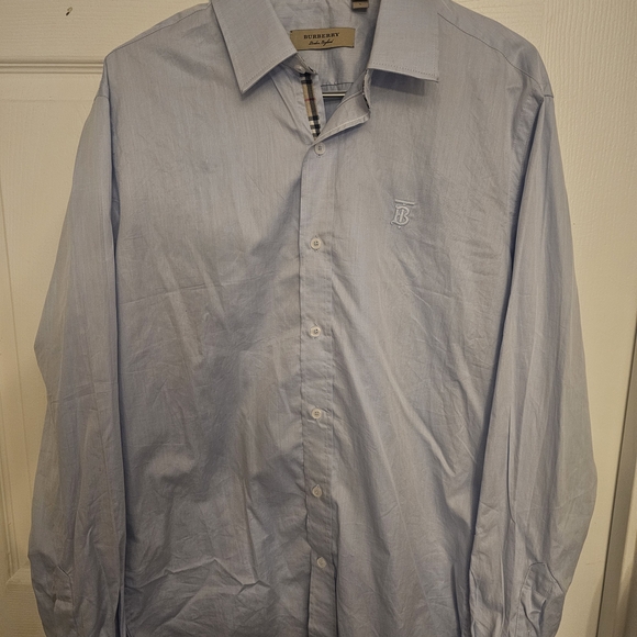 Burberry Sky Blue Men's Dress Shirt